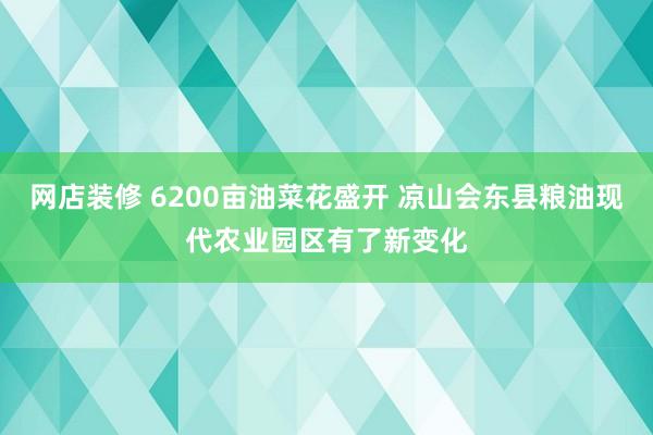 网店装修 6200亩油菜花盛开 凉山会东县粮油现代农业园区有了新变化