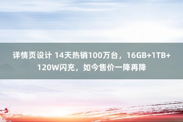 详情页设计 14天热销100万台，16GB+1TB+120W闪充，如今售价一降再降