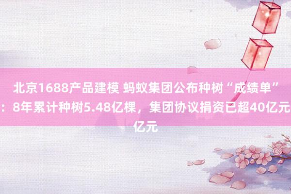 北京1688产品建模 蚂蚁集团公布种树“成绩单”：8年累计种树5.48亿棵，集团协议捐资已超40亿元