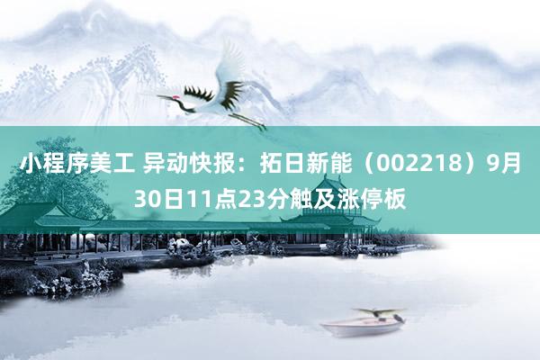 小程序美工 异动快报：拓日新能（002218）9月30日11点23分触及涨停板